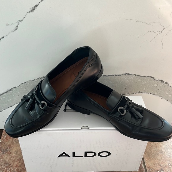 Aldo men’s shoes black leather - Picture 2 of 6